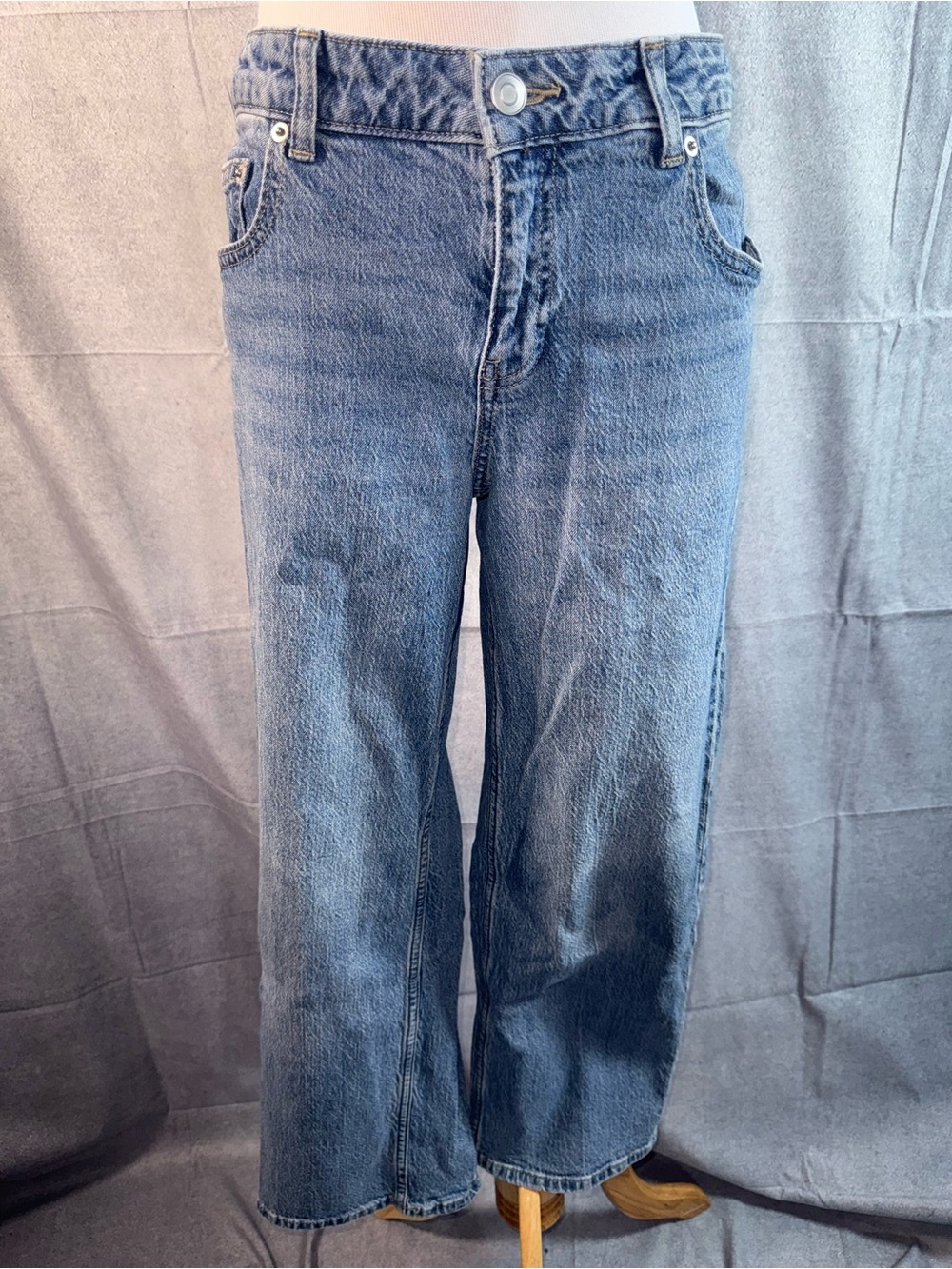 2301-Weekend Academy Kids Wide-Leg Jeans in Blue Denim